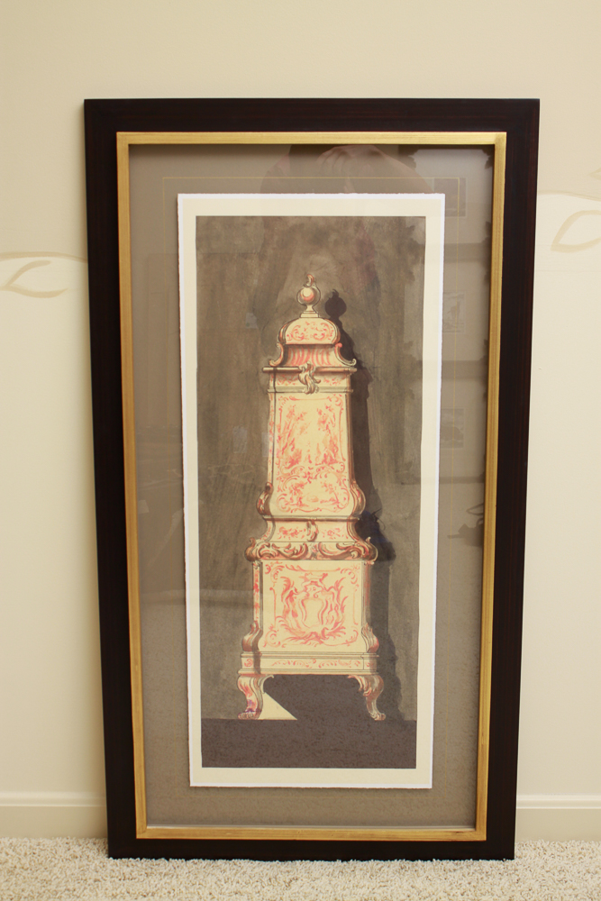 Framed Giclee Prints of Antique Cabinets