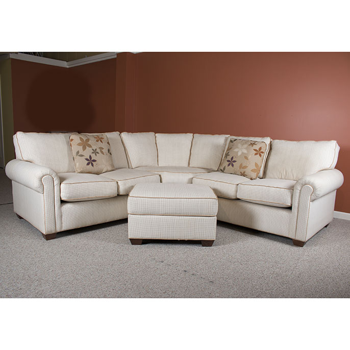 Contemporary Three-Piece Sectional Sofa and Ottoman by J. Raymond Furniture