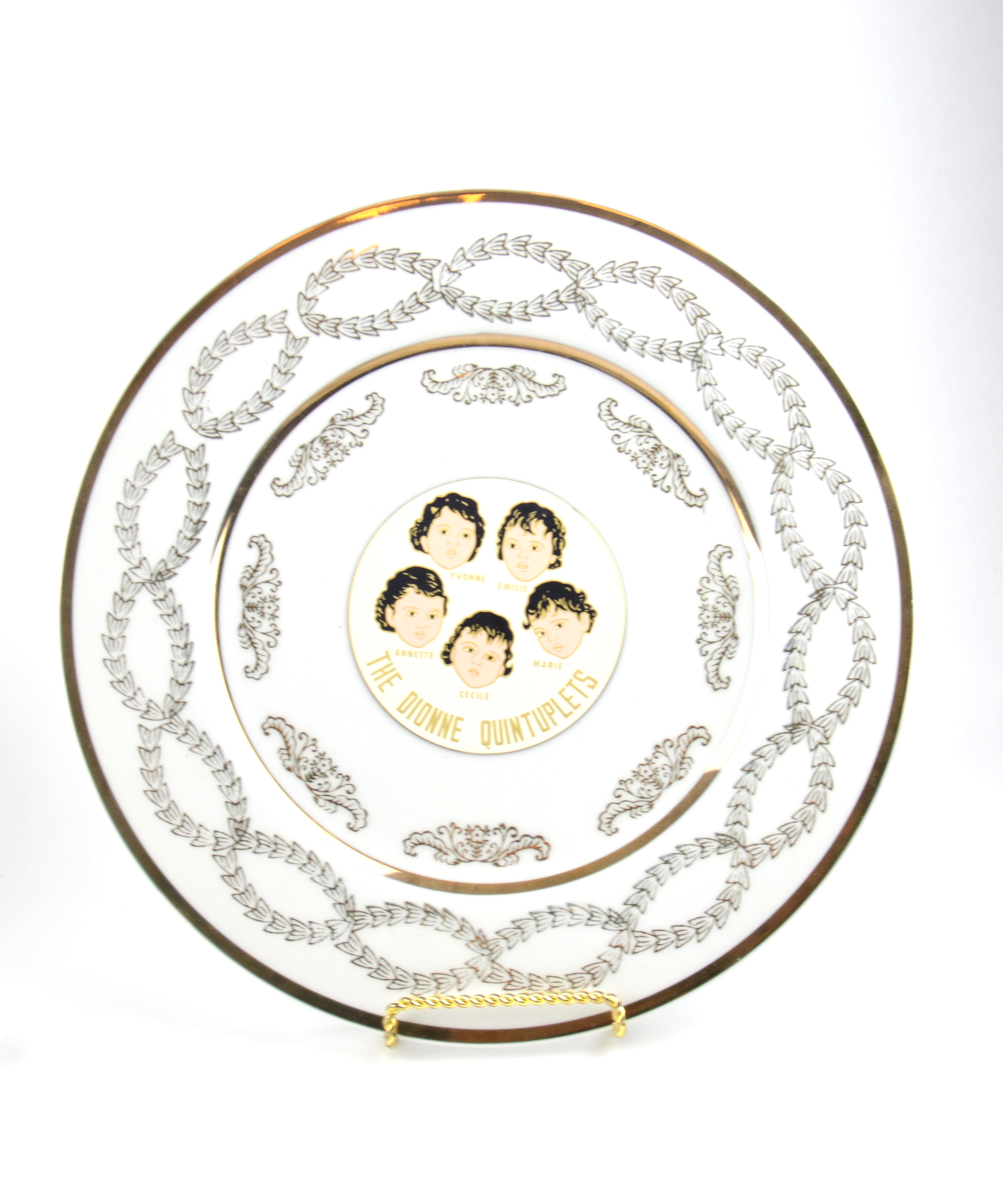 Six Vintage Dionne Quintuplet Collectible Plates and Cake Server