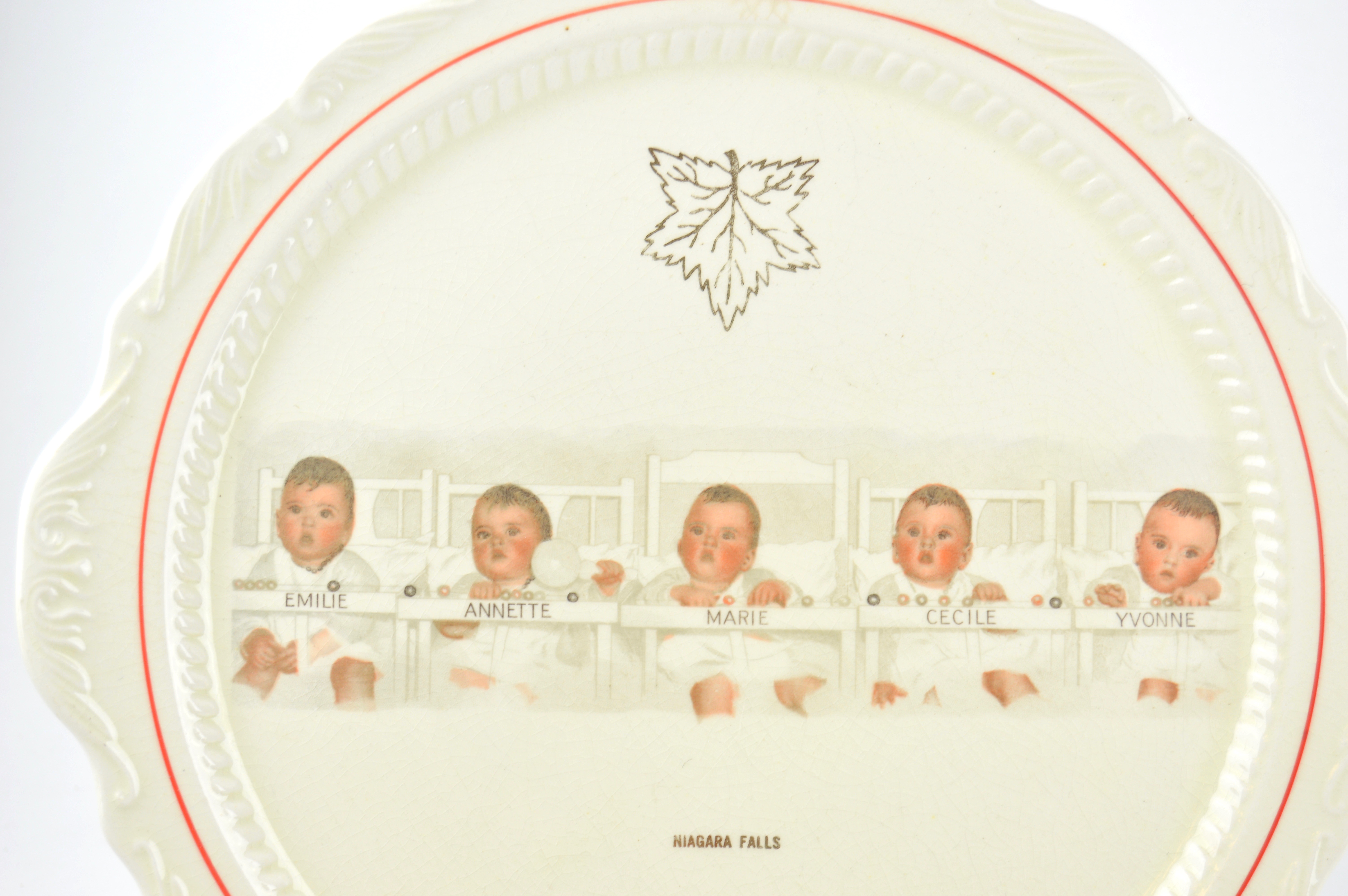 Six Vintage Dionne Quintuplet Collectible Plates and Cake Server