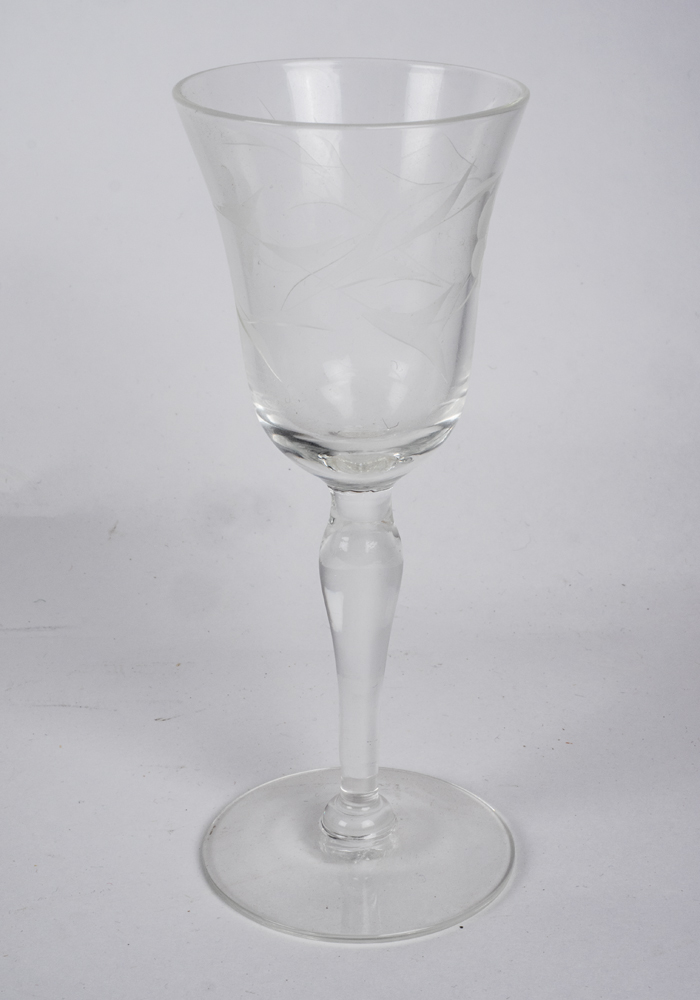 Vintage Floral Etched Port Glasses