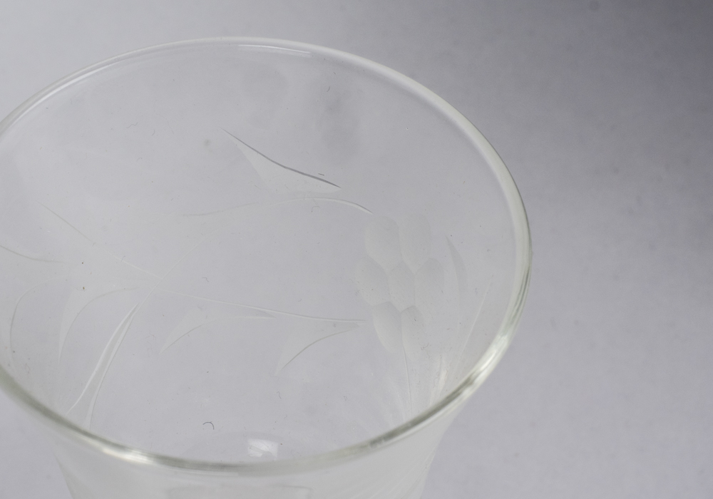 Vintage Floral Etched Port Glasses