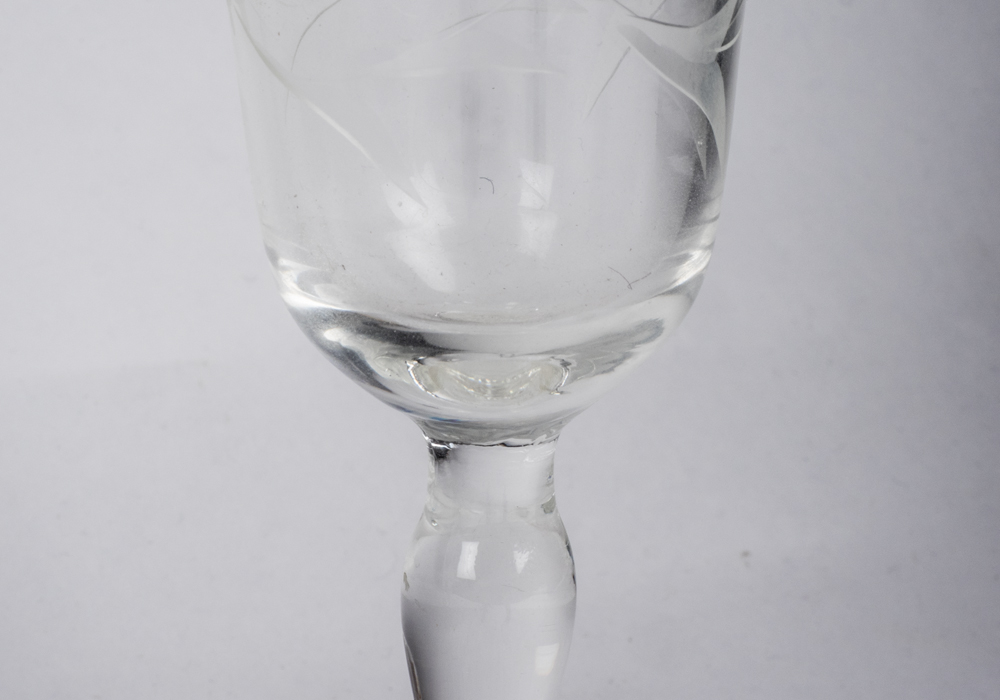 Vintage Floral Etched Port Glasses