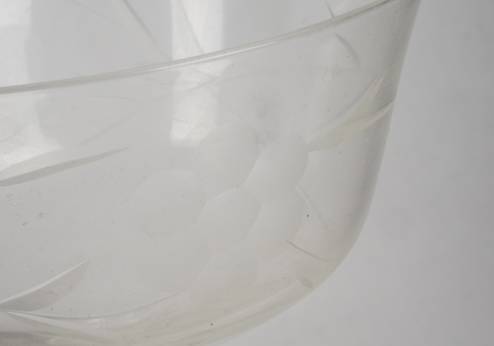 Vintage Floral Etched Wine Glasses