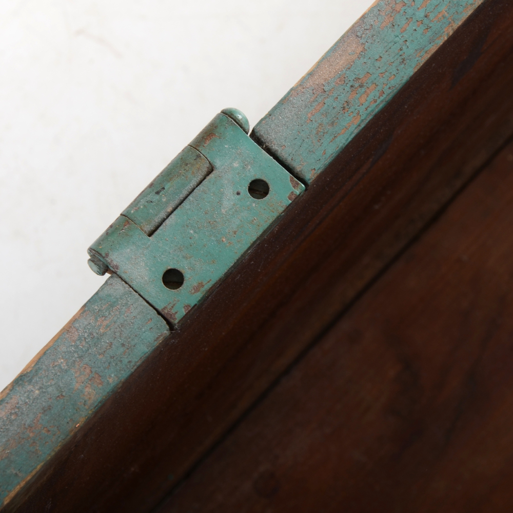 Painted Turquoise Pine Chest Coffee Table