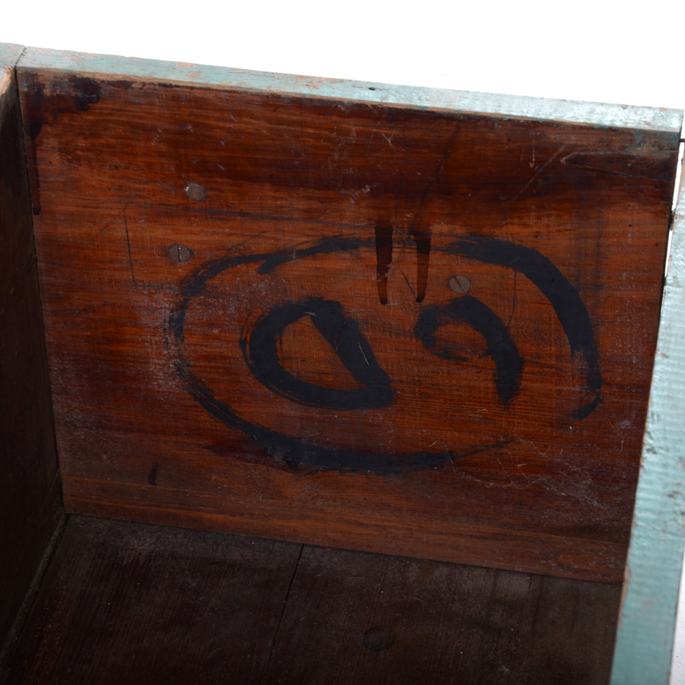 Painted Turquoise Pine Chest Coffee Table