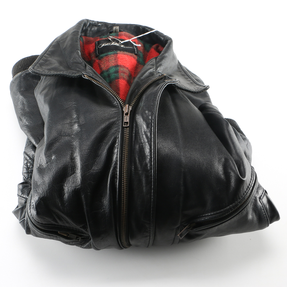 Saks Fifth Avenue Leather Bomber Jacket