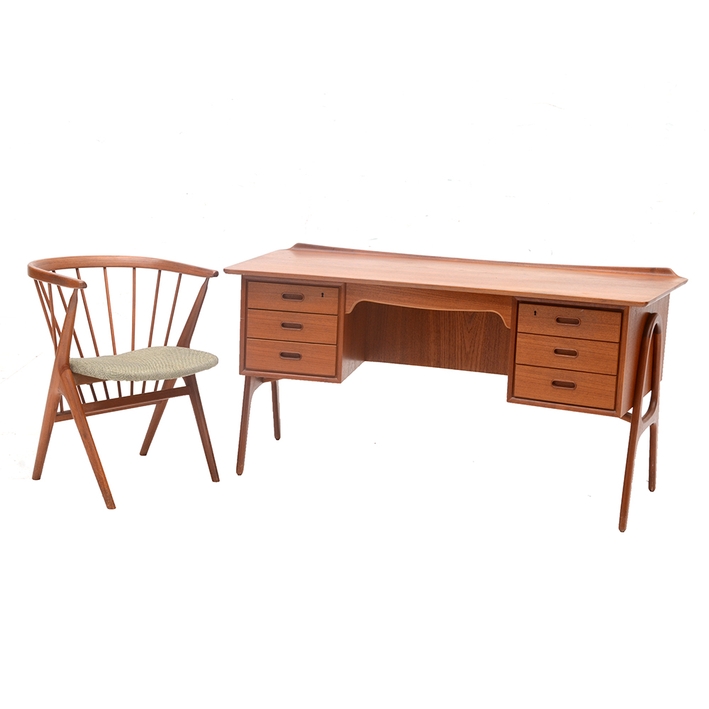 Arne Vodder Danish Modern Desk with Chair