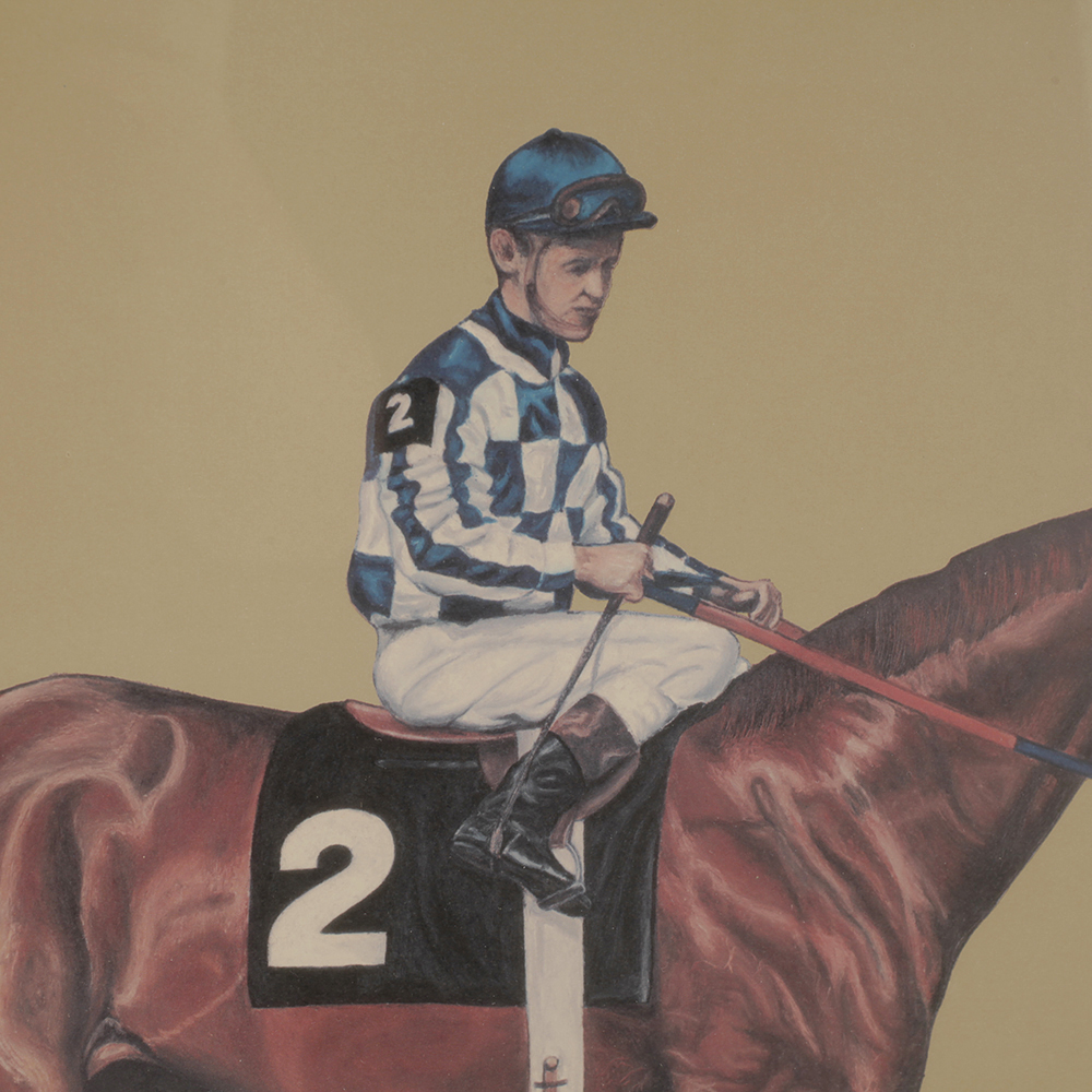 Signed and Numbered Print of Secretariat after Original Painting by Harold Barnett
