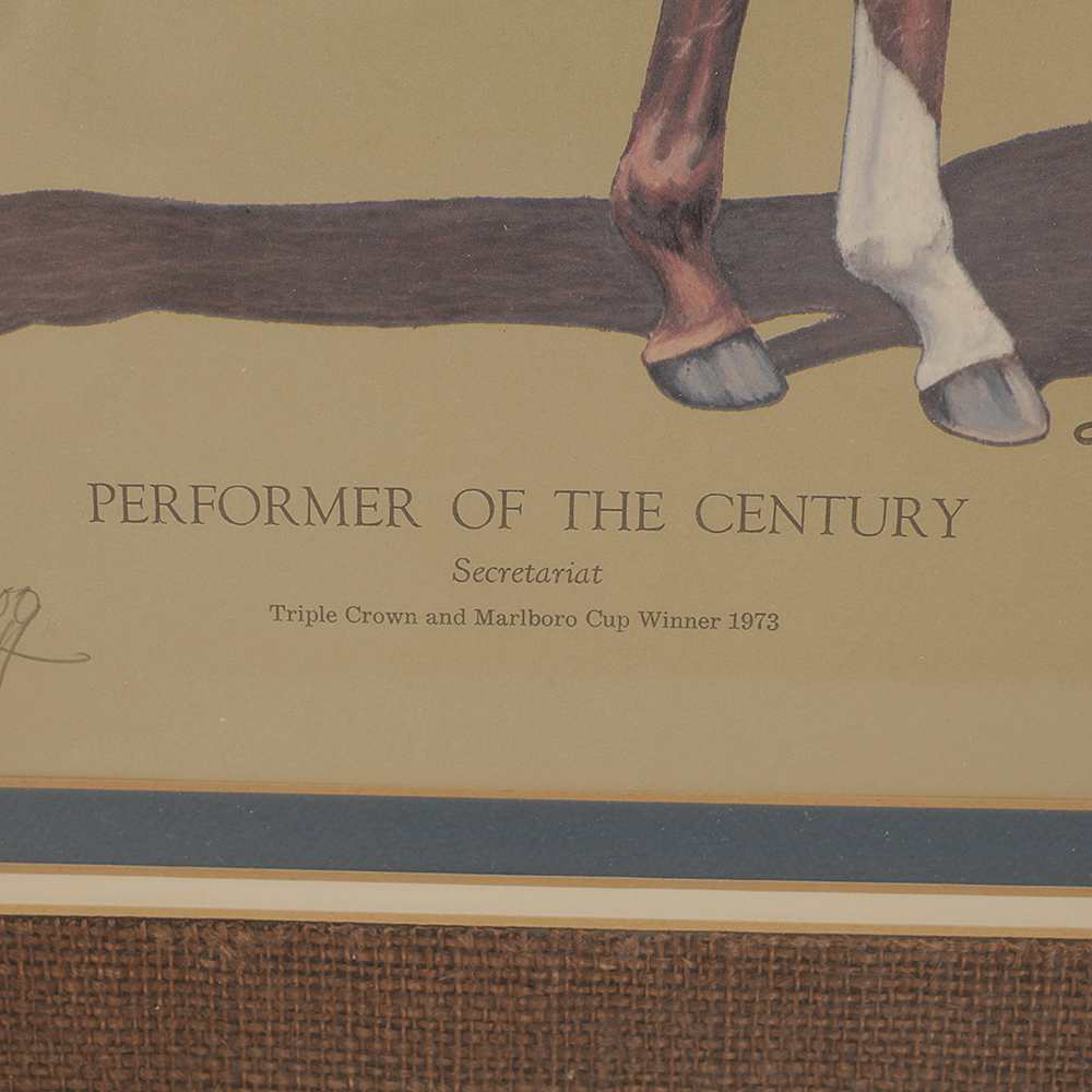 Signed and Numbered Print of Secretariat after Original Painting by Harold Barnett