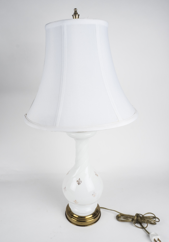Pair of Milk Glass Table Lamps