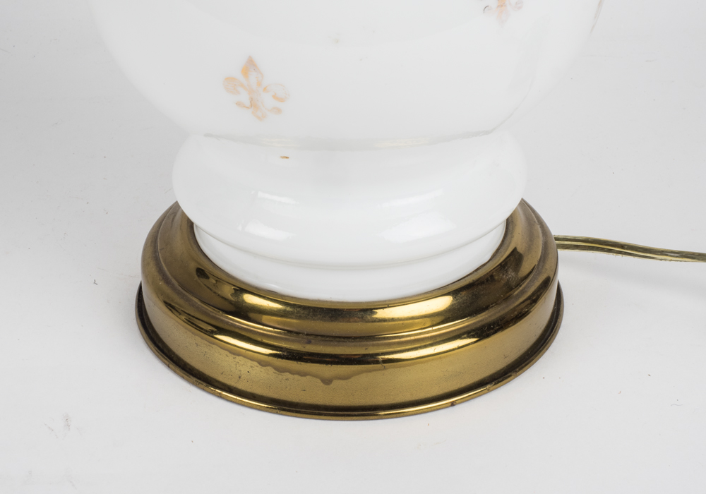 Pair of Milk Glass Table Lamps