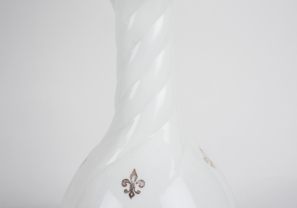 Pair of Milk Glass Table Lamps