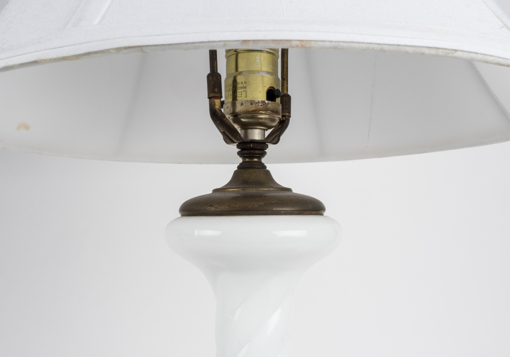 Pair of Milk Glass Table Lamps