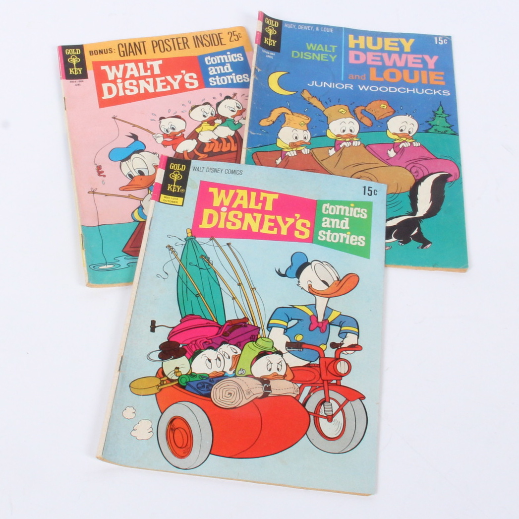 Collection of Vintage Comics and Mickey Mouse Camera