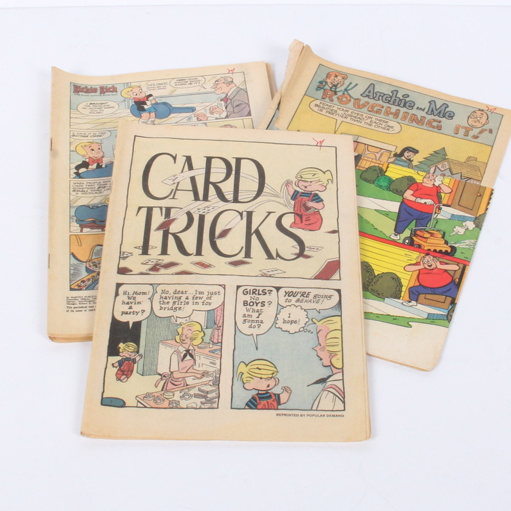 Collection of Vintage Comics and Mickey Mouse Camera