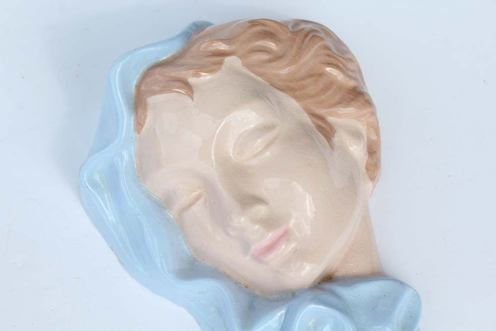 Vintage Ceramic Lady Wall Plaque