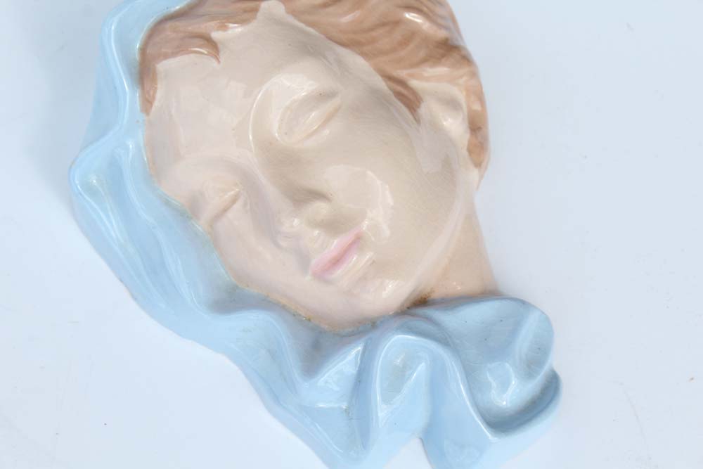 Vintage Ceramic Lady Wall Plaque