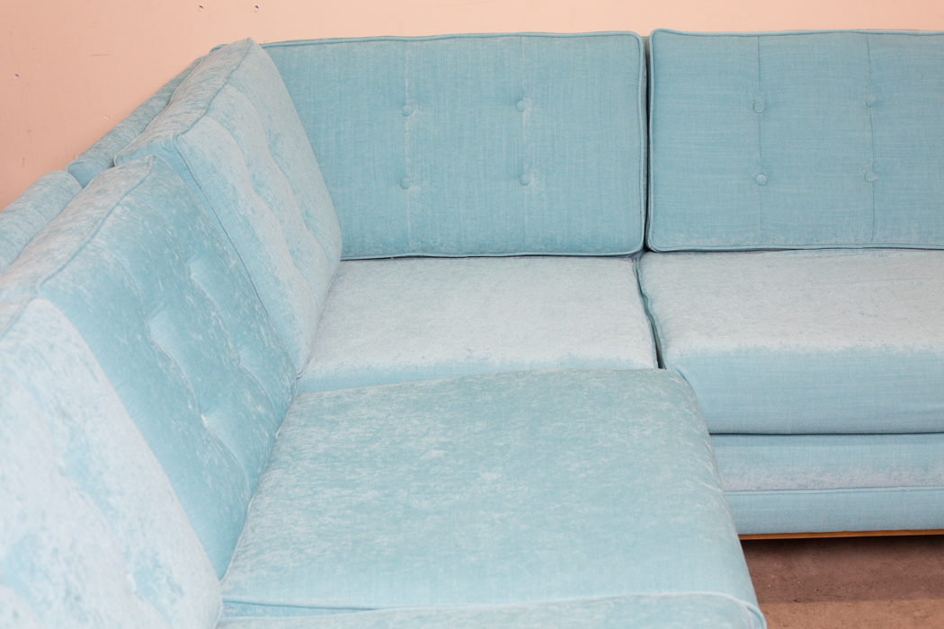 Custom Made Aqua Blue Modern Sofa Sectional by Joybird
