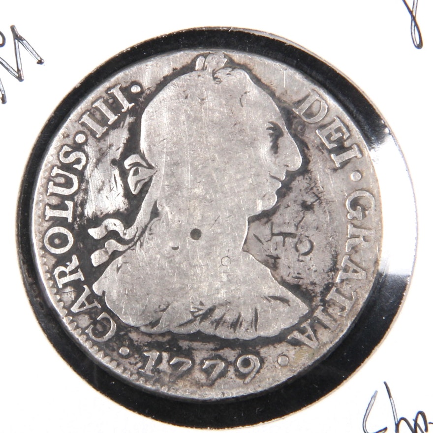 1779 Spanish Carolus III, 8 Reales Silver Coin