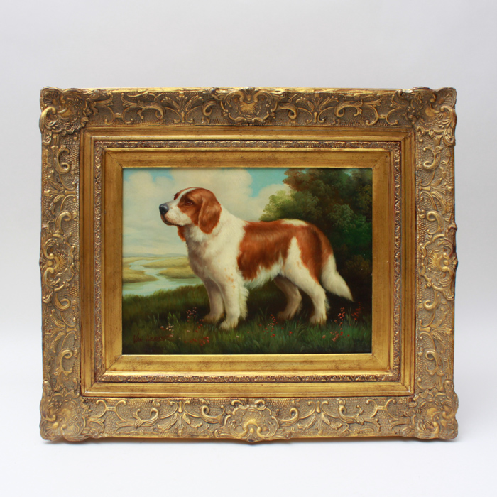 Signed Van Webber Oil Painting of St. Bernard