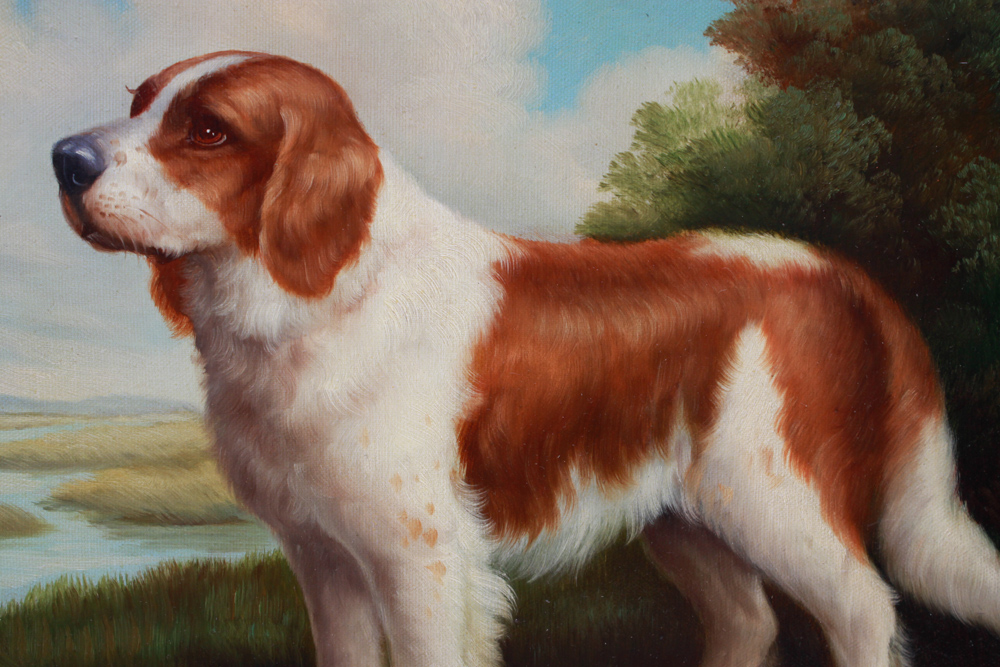 Signed Van Webber Oil Painting of St. Bernard