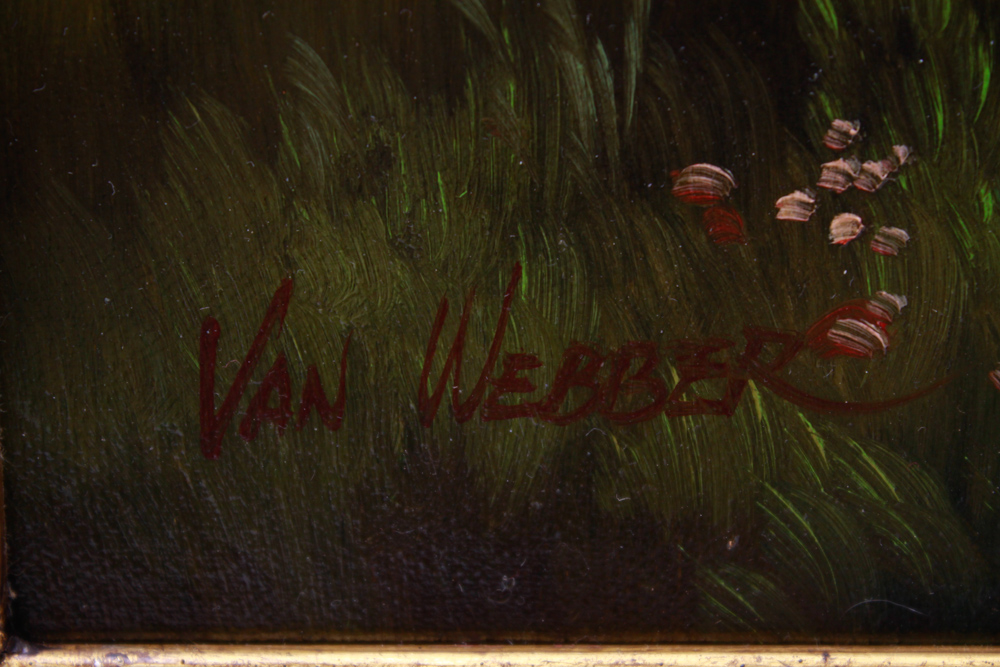 Signed Van Webber Oil Painting of St. Bernard