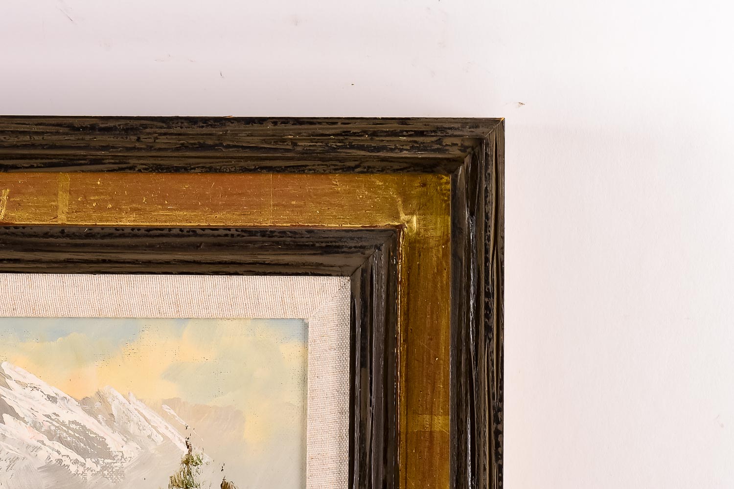 Signed H. Hansung Mountain Landscape Oil Painting