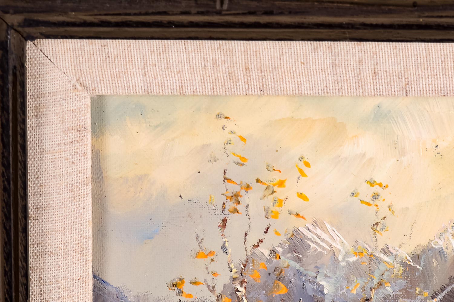 Signed H. Hansung Mountain Landscape Oil Painting