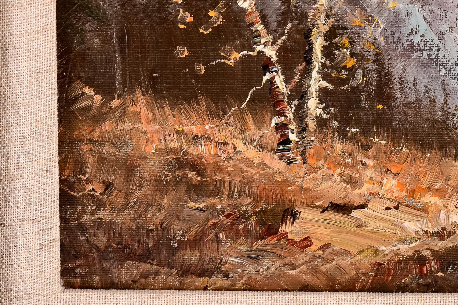 Signed H. Hansung Mountain Landscape Oil Painting