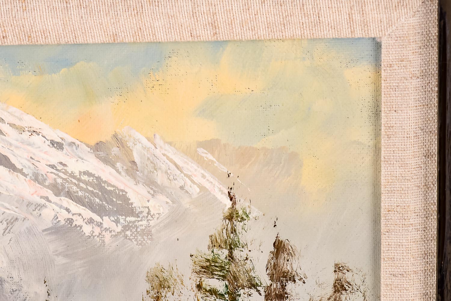 Signed H. Hansung Mountain Landscape Oil Painting