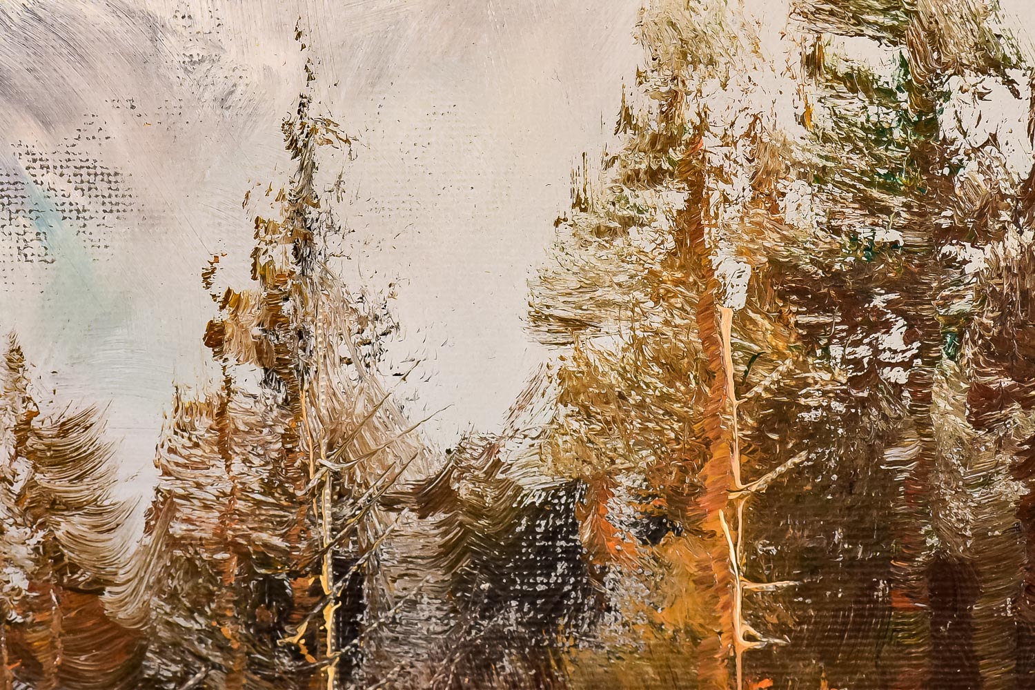 Signed H. Hansung Mountain Landscape Oil Painting