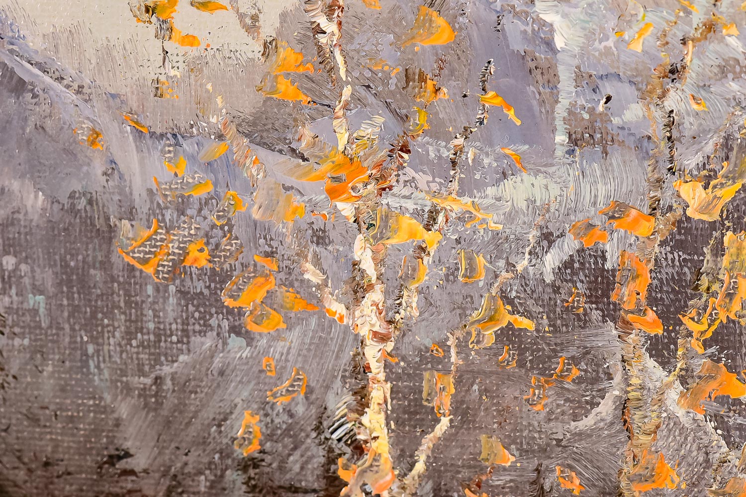 Signed H. Hansung Mountain Landscape Oil Painting