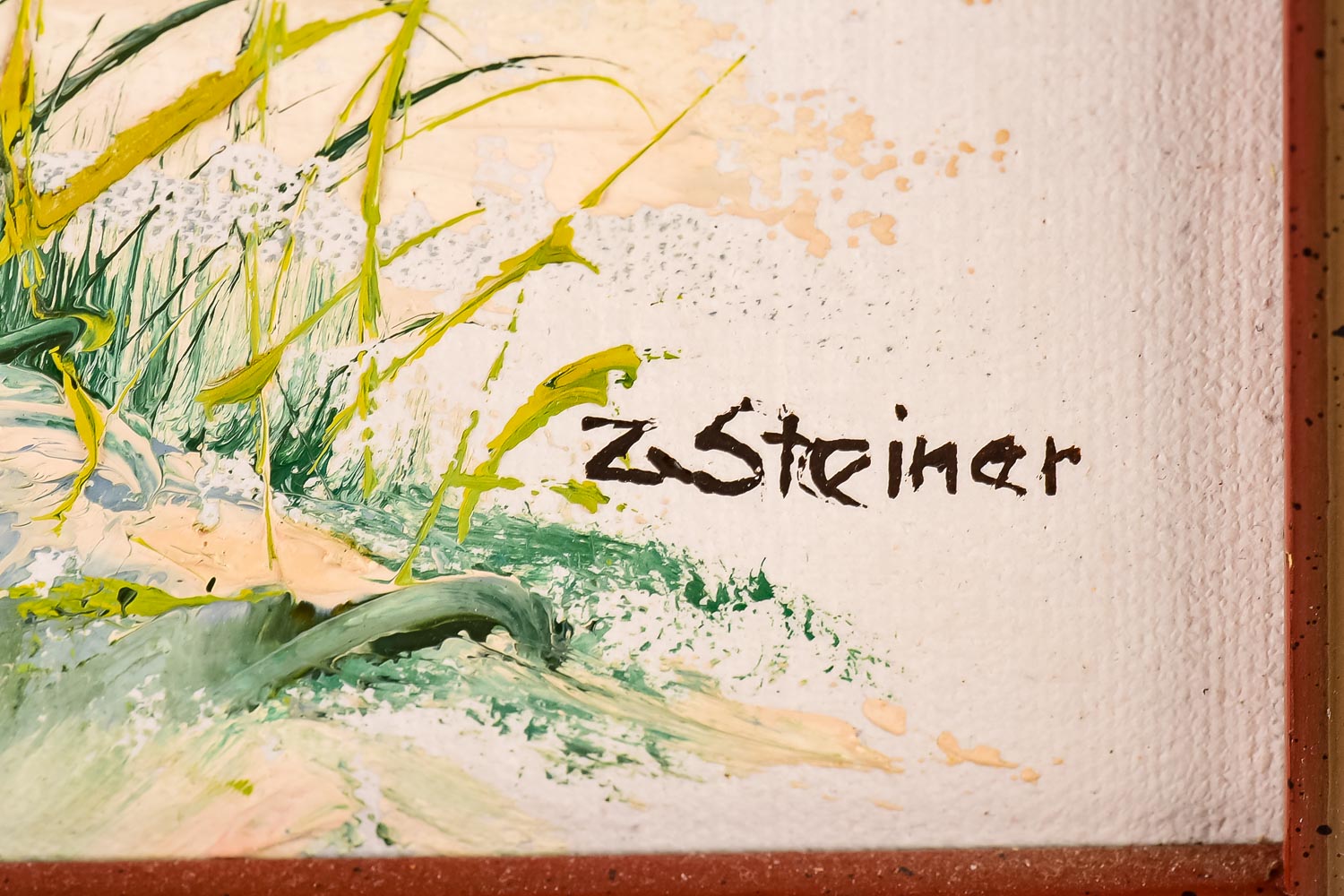 Signed Z. Steiner Acrylic Painting on Stretched Canvas