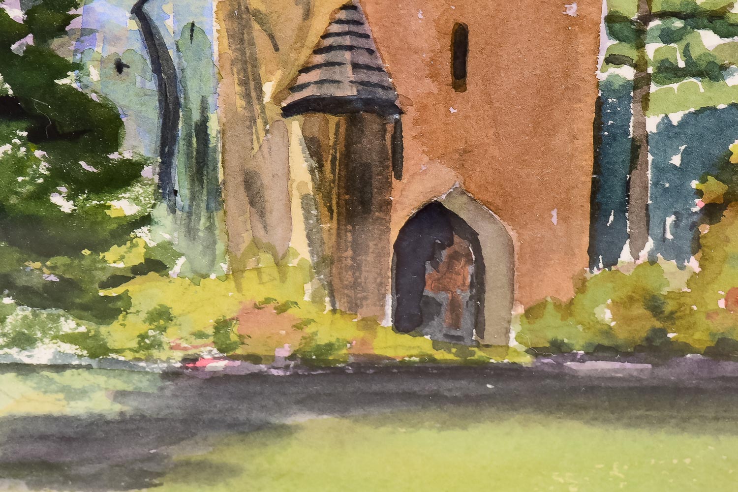 Signed Mary Lou Wright Framed Watercolor Painting