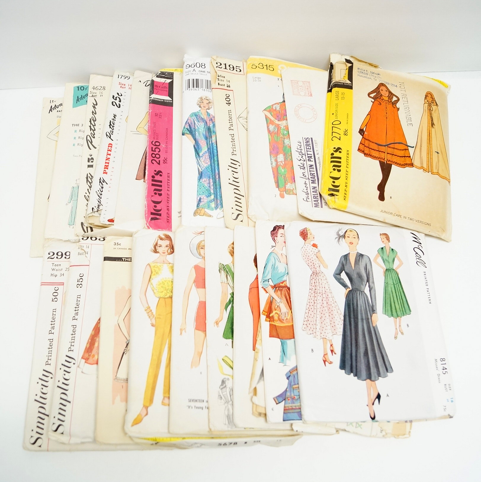 Collection of Circa 1950 Clothing Patterns including McCall's, Simplicity