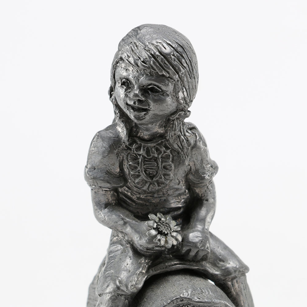 Five Michael Ricker Pewter Figurines, One Kneeling