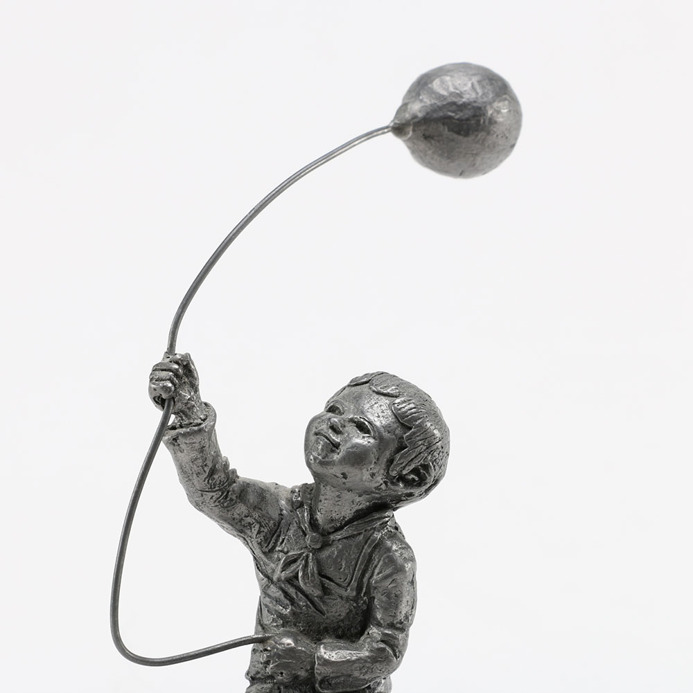 Five Michael Ricker Pewter Figurines, One Kneeling