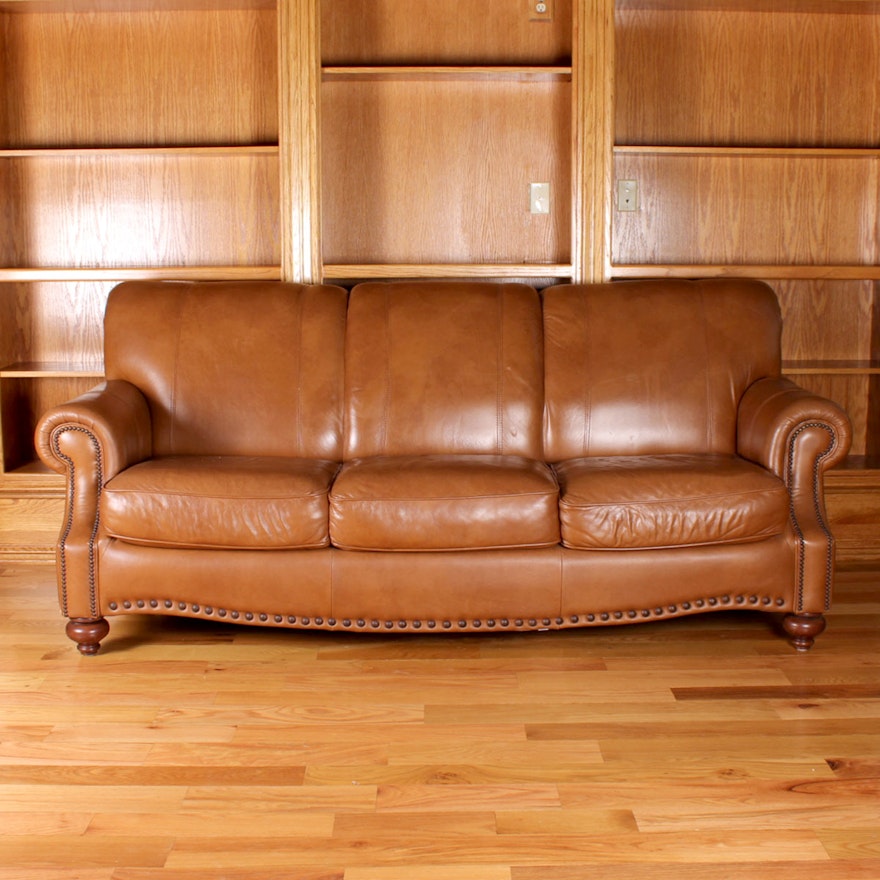Light Brown Plush Leather Sofa