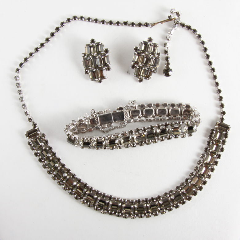 Vintage Art Deco Rhinestone Demi Parure