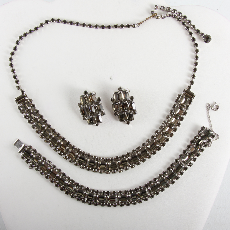 Vintage Art Deco Rhinestone Demi Parure