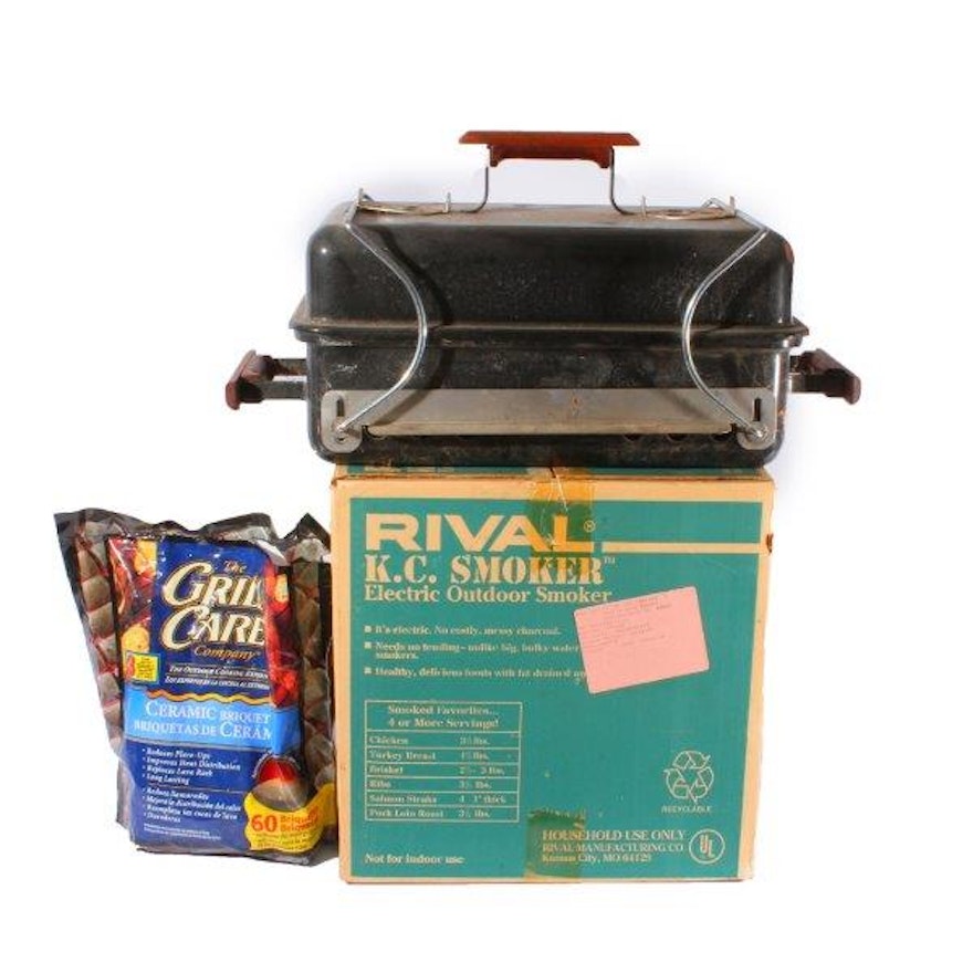 Rival KC Electric Outdoor Smoker and Weber Charcoal Grill