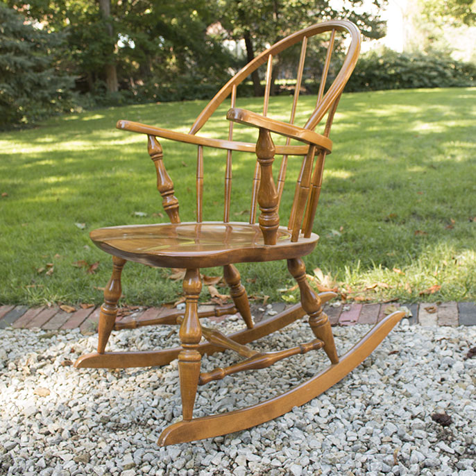Mid to Late 20th Century Windsor Style Rocking Chair by Nichols & Stone Co.