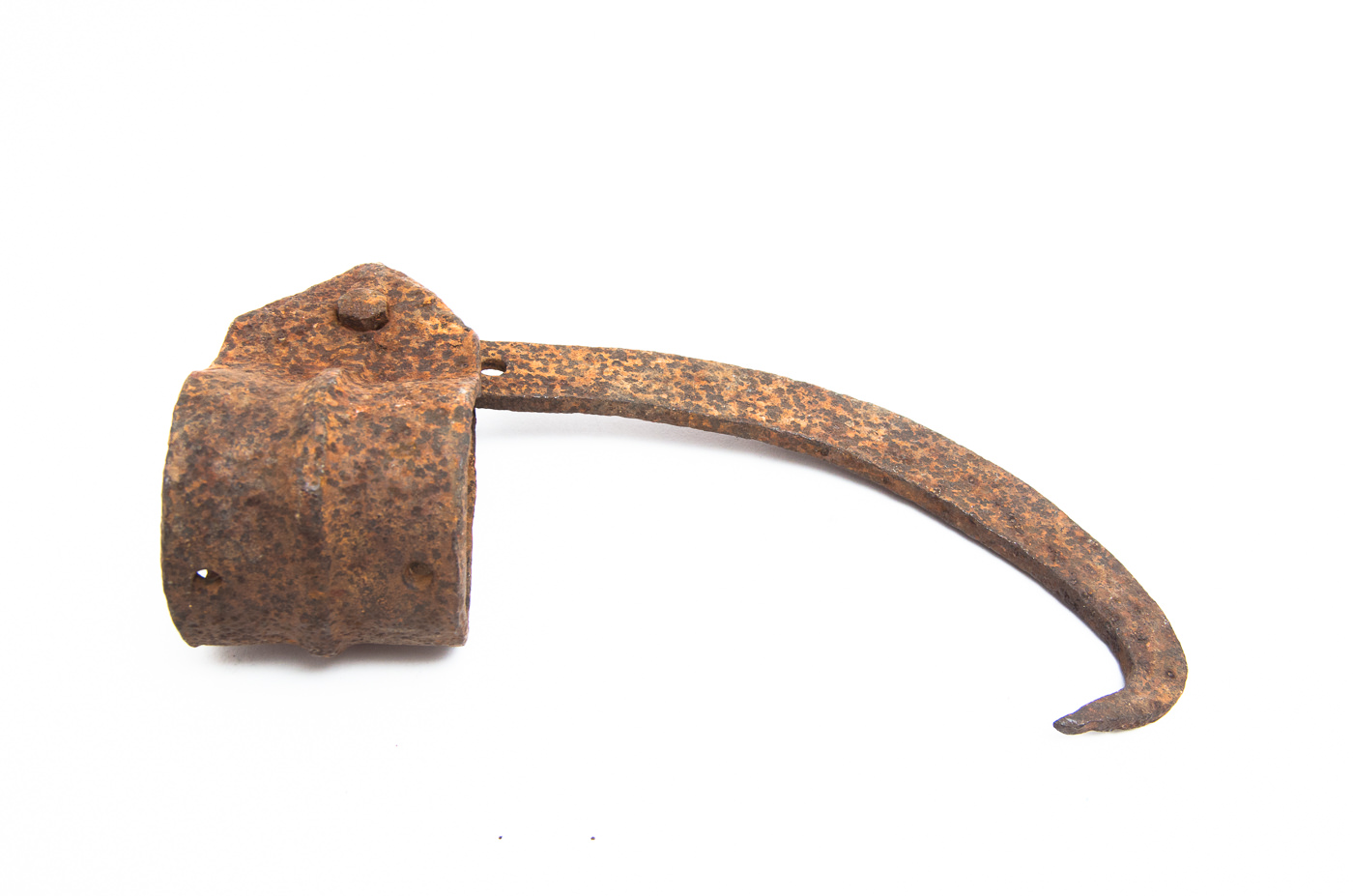 Vintage Cast Iron Hook and Barbed Wire