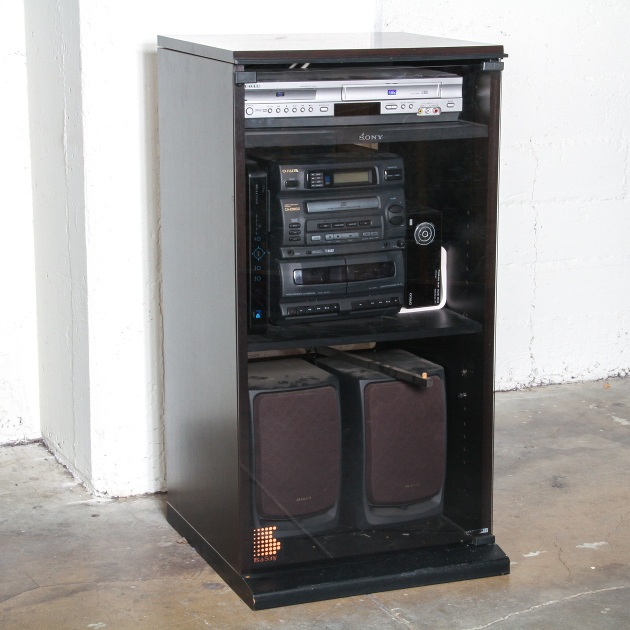 Sony Stereo Cabinet With Stereo and Video Components