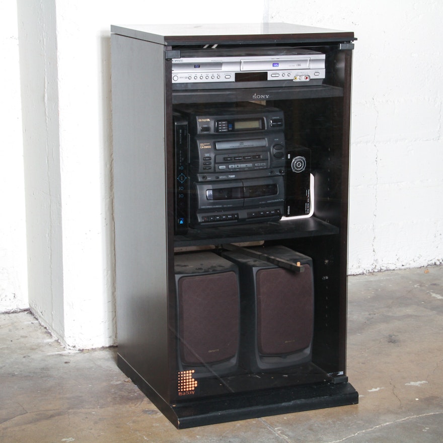 Sony Stereo Cabinet With Stereo and Video Components