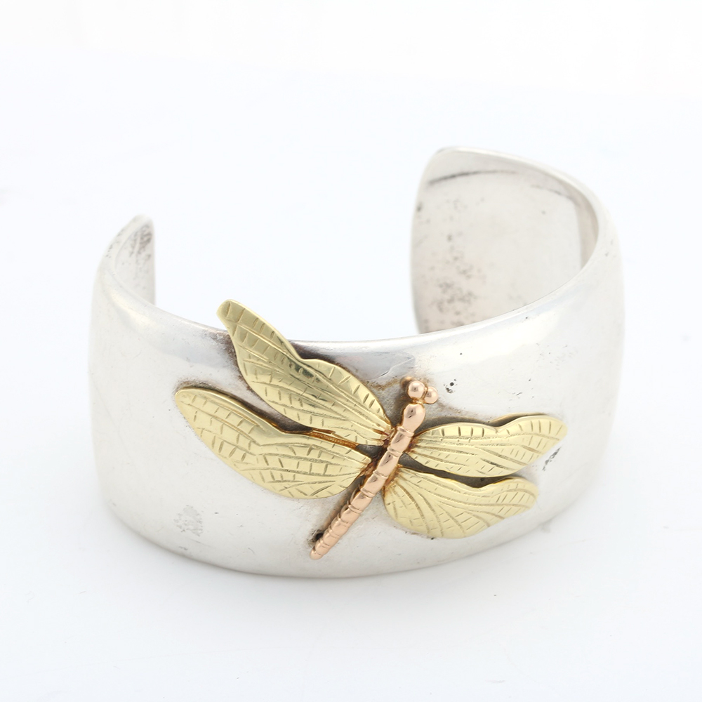 2001 Tiffany & Co. Sterling Silver Dragonfly Cuff Bracelet