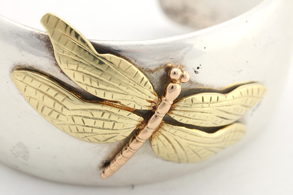 2001 Tiffany & Co. Sterling Silver Dragonfly Cuff Bracelet