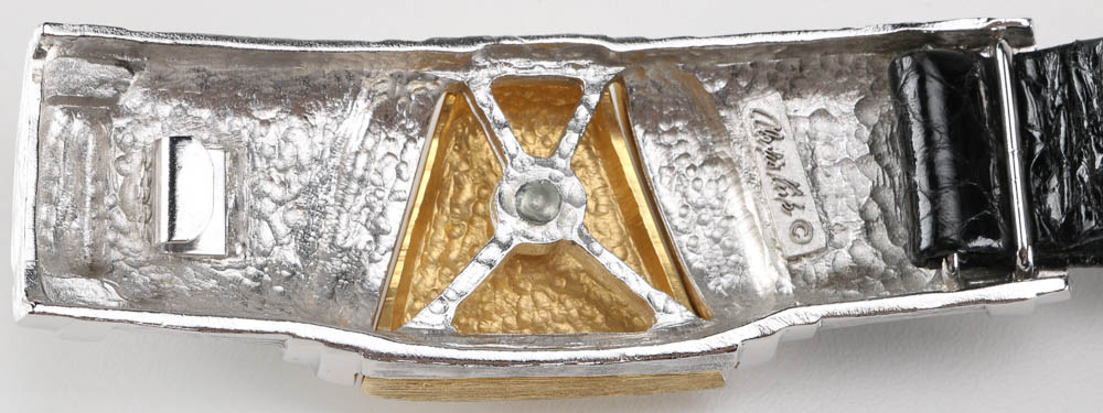 Alexis Kirk Women's Black Leather Belt With Large Modern Buckle