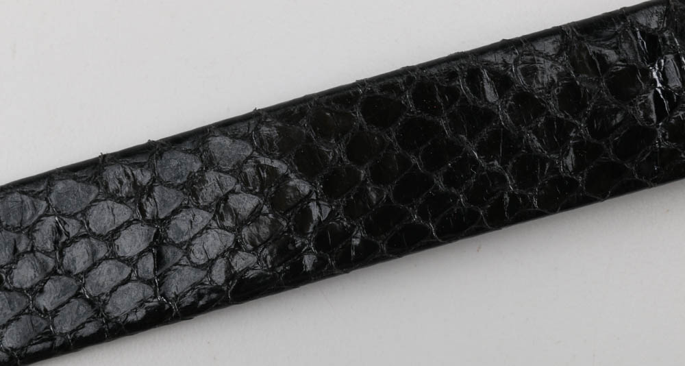 Alexis Kirk Women's Black Leather Belt With Large Modern Buckle